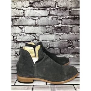 Shoe The Bear Dark Grey Suede Casual Back Zip Heel Boots Women Sz 41EU/10.5M US